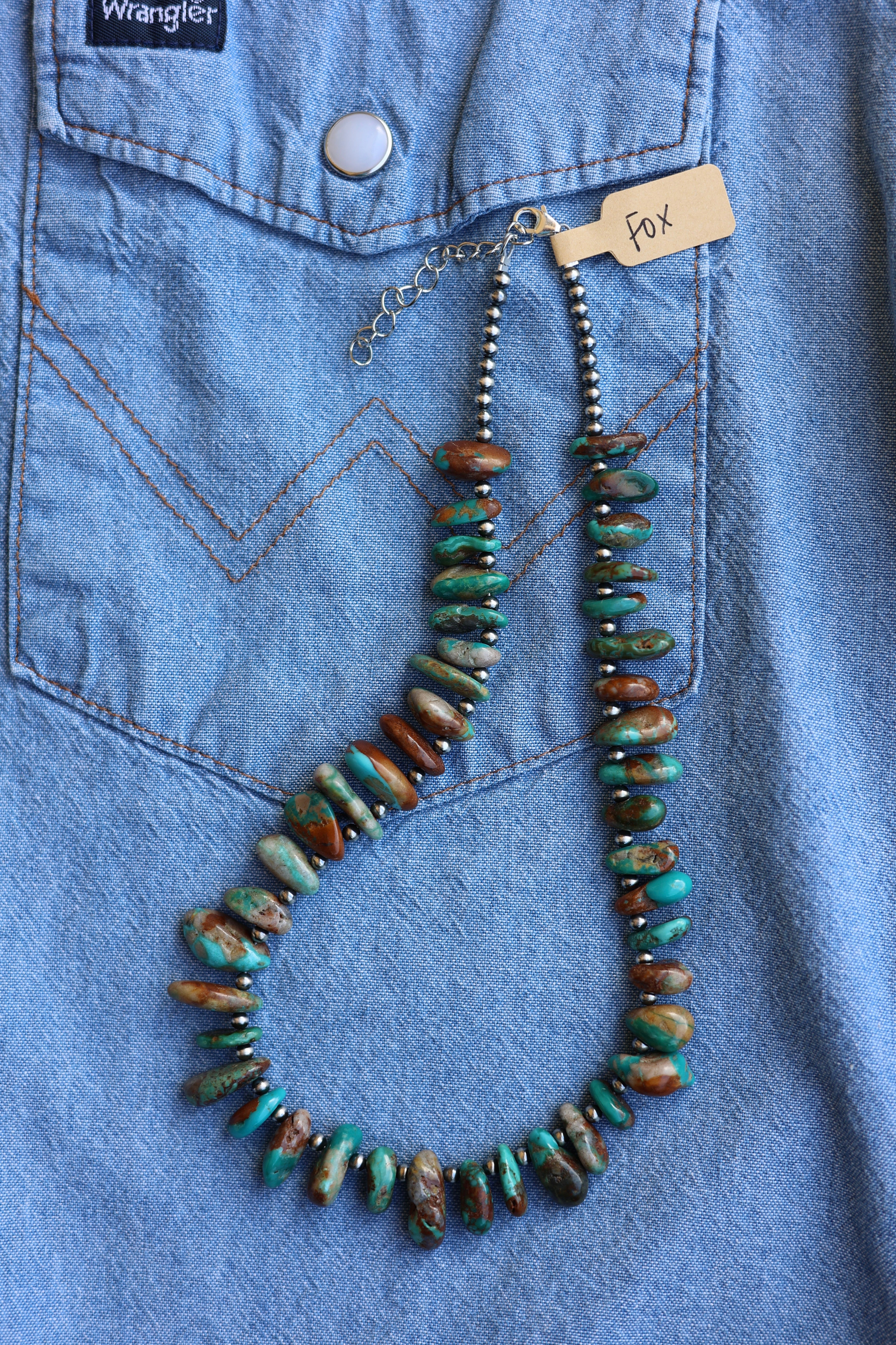Fox Turquoise Necklace 15-17”