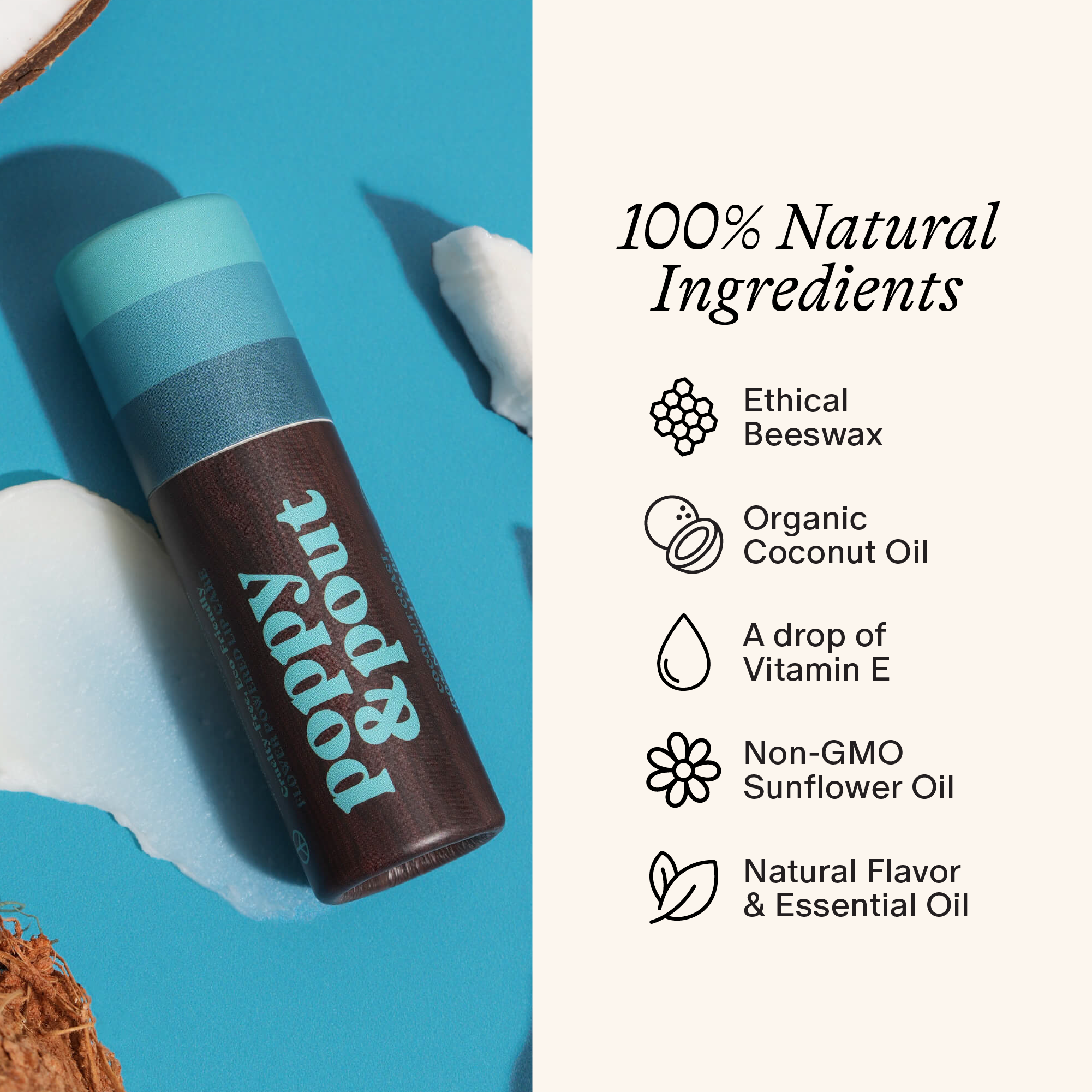 Poppy & Pout Lip Balm in Coconut Coast