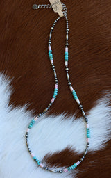 Baja Turquoise & Pink Conch Necklace 18-20”