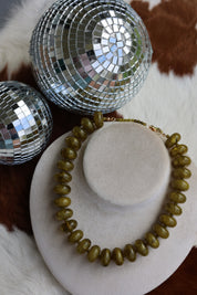 The Ashton Necklace in Olive Green 16-19”