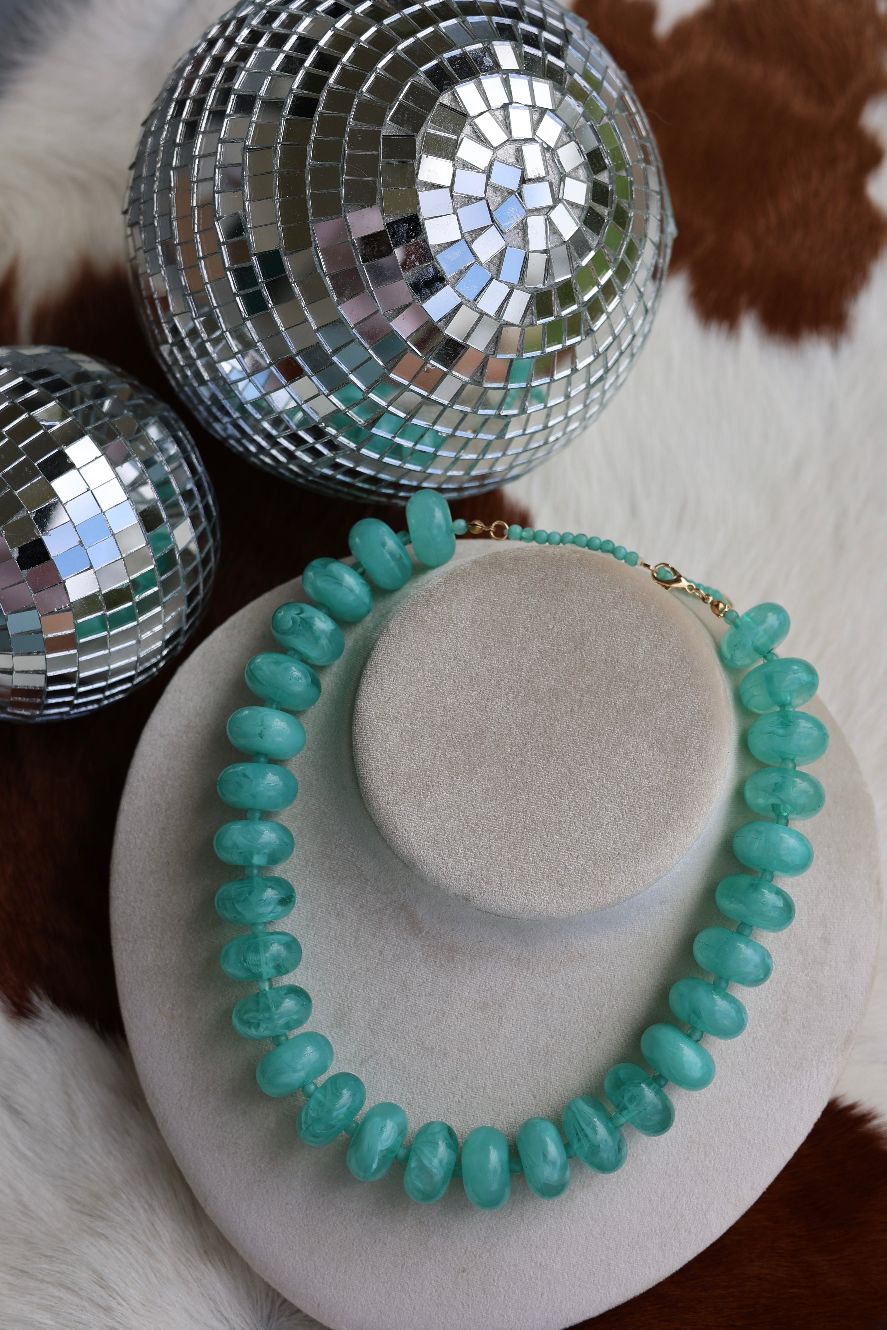 The Ashton Necklace in Aqua Green 16-19”