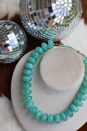 The Ashton Necklace in Aqua Green 16-19”