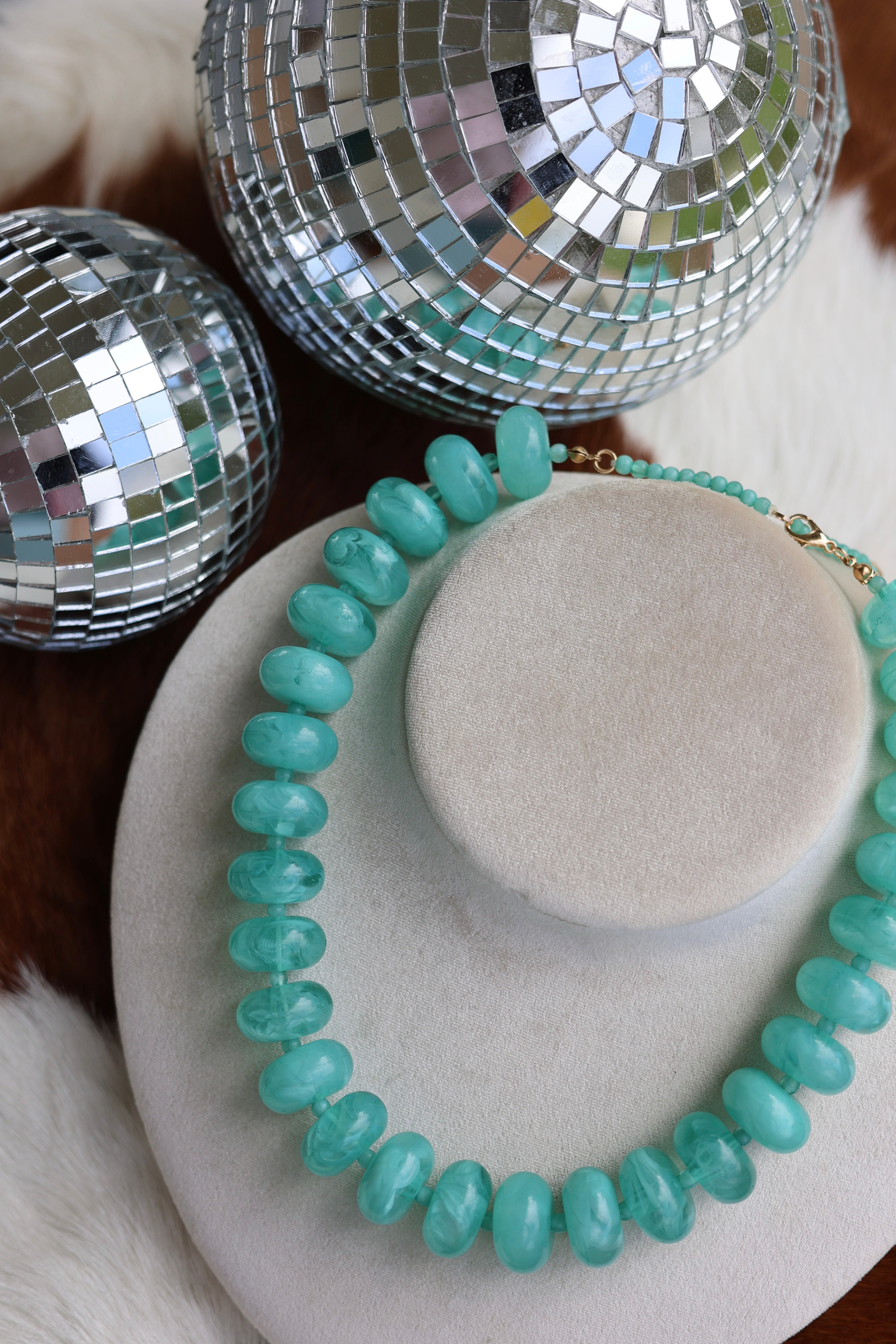 The Ashton Necklace in Aqua Green 16-19”