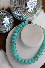 The Ashton Necklace in Aqua Green 16-19”