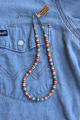 Orange Spiny, Pink Conch, & Amazonite Necklace 15-17”