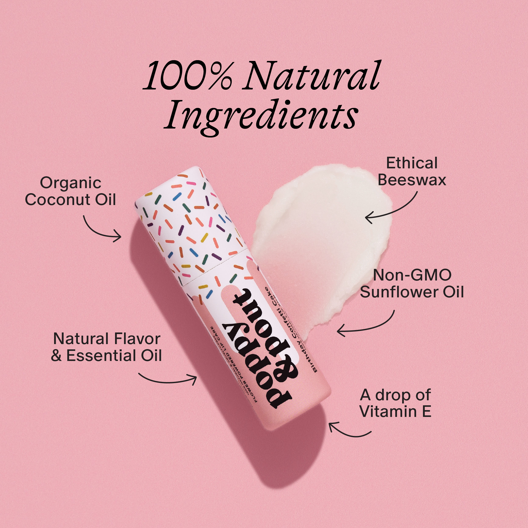 Poppy & Pout Lip Balm in Birthday Confetti Cake