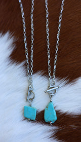 Kingman Turquoise Slab Necklace 19”