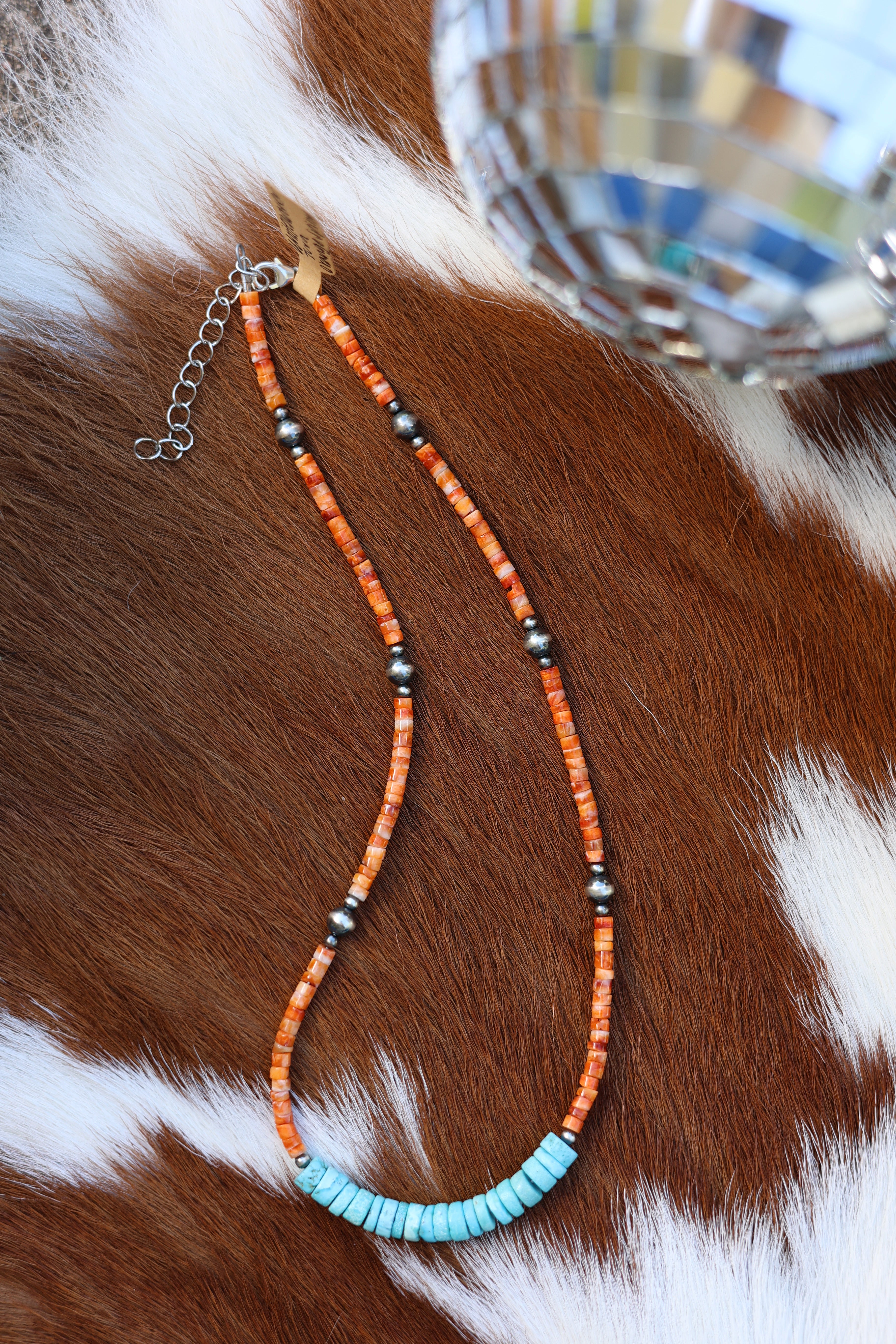 Orange Spiny & Whitewater Turquoise 15-17”