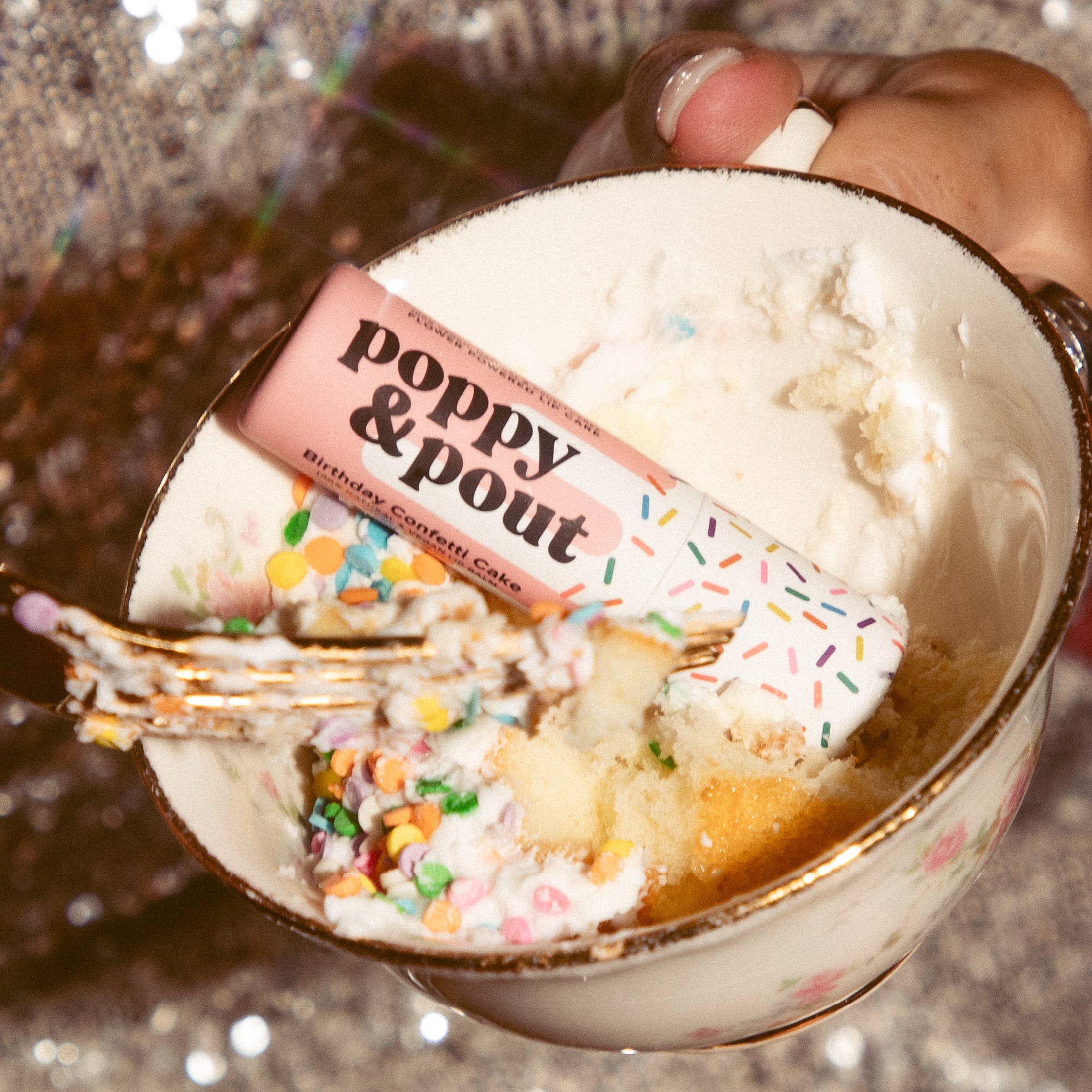 Poppy & Pout Lip Balm in Birthday Confetti Cake