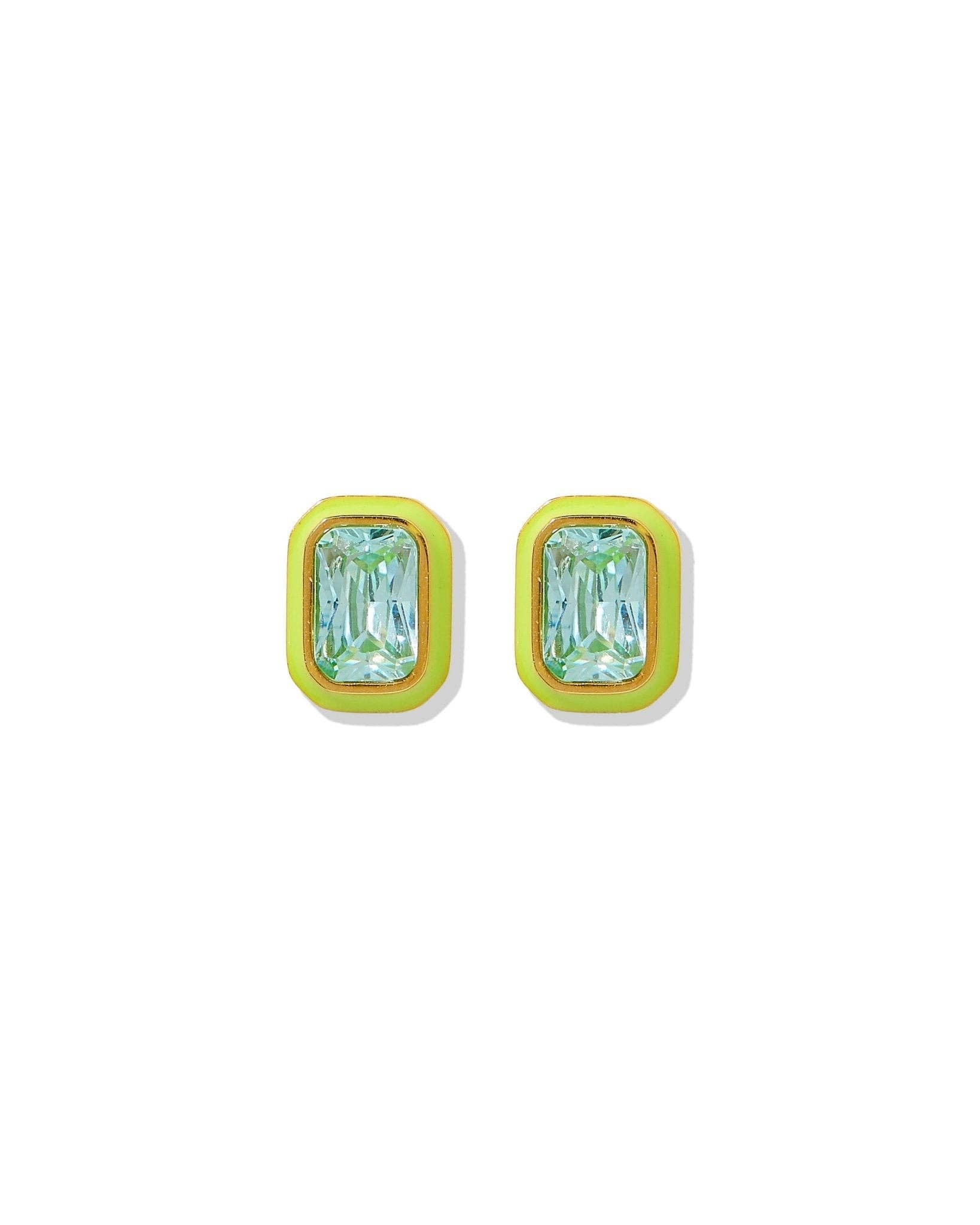 Screwback Stud Earrings - Whitney Lime Zest