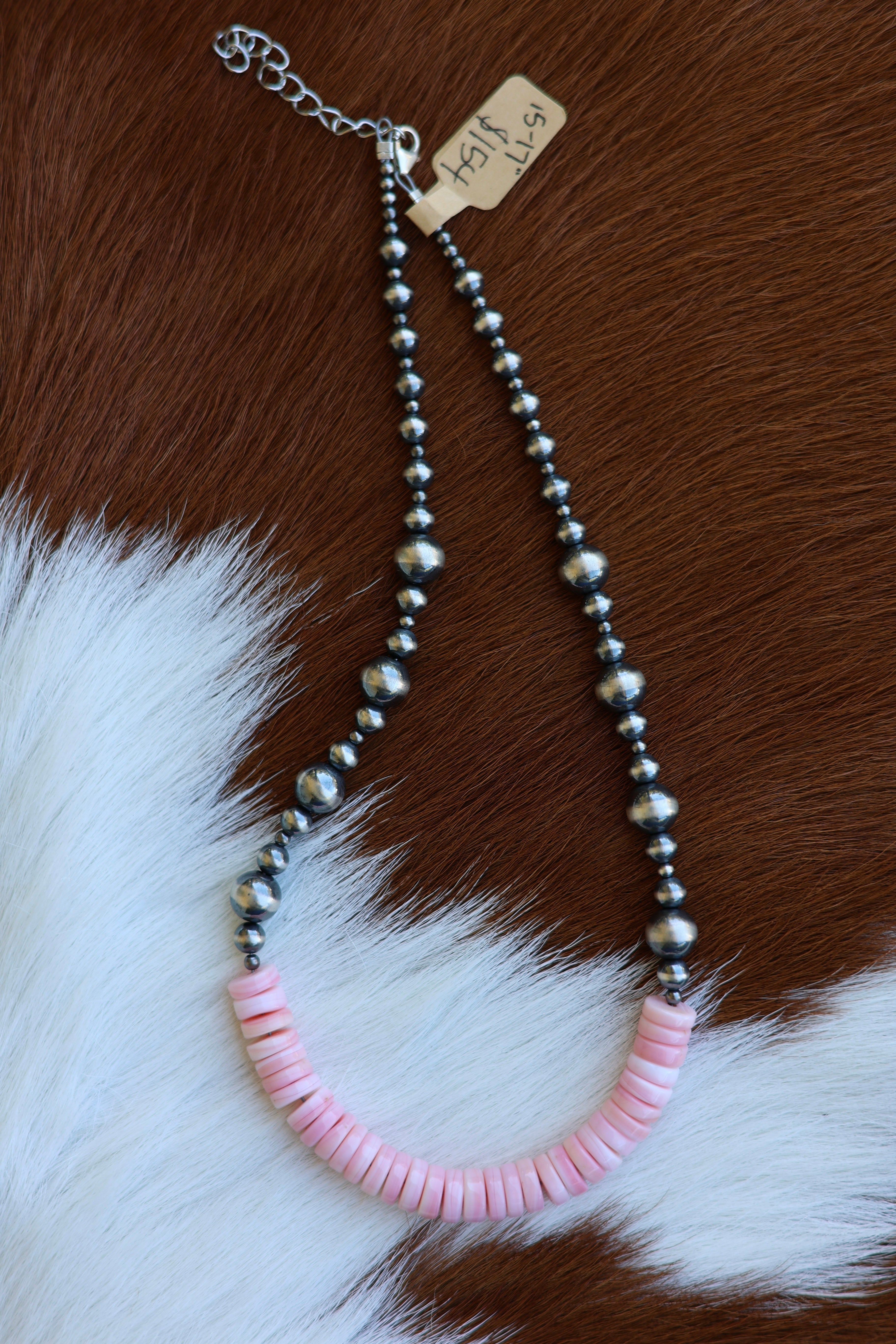 Pink Conch Necklace 15-17”