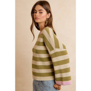 The Olive Striped Sweater