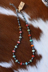 Spiny Oyster & Turquoise Necklace 14.5-16.5”