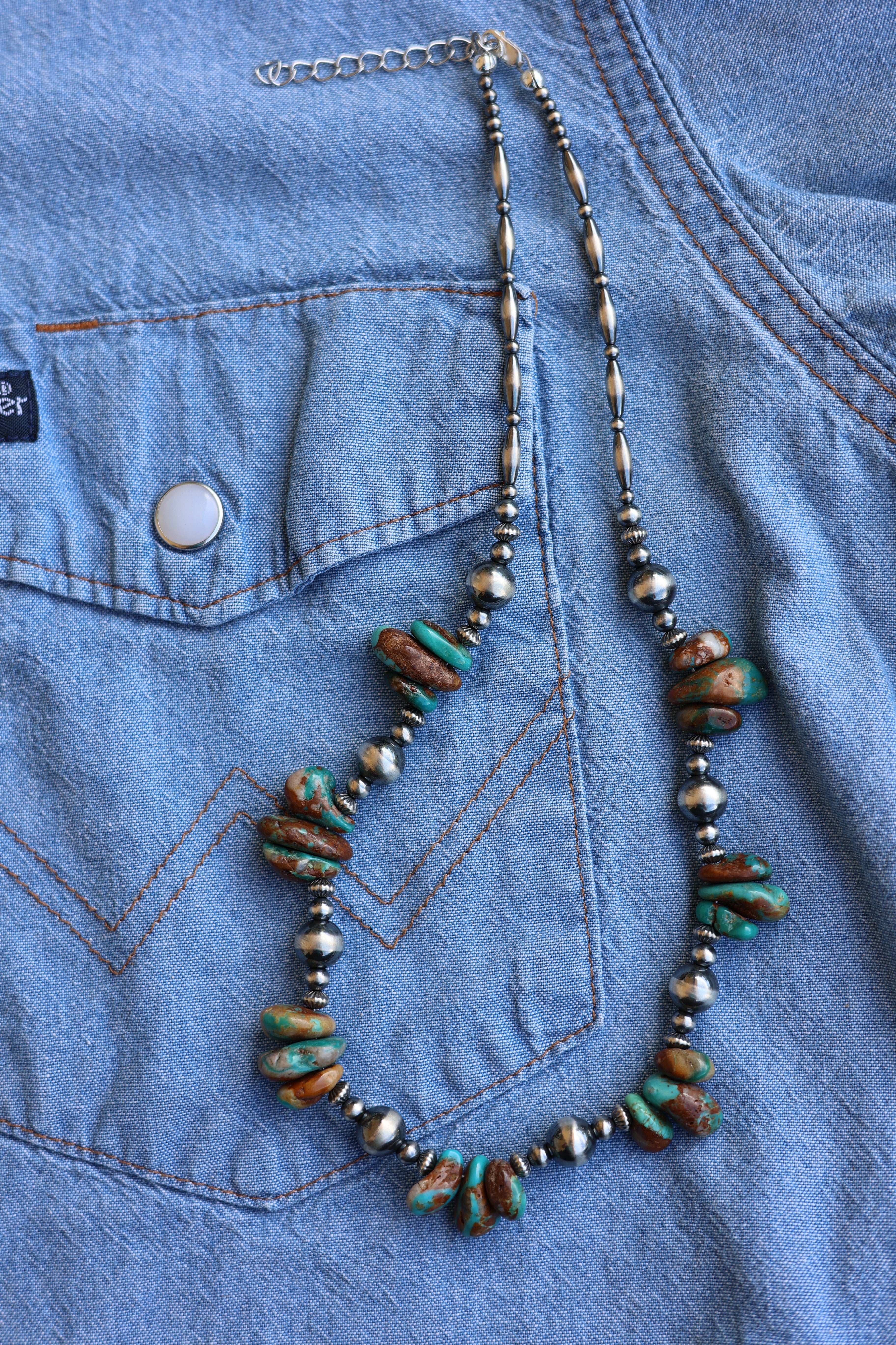 Fox Turquoise Necklace 17-19”
