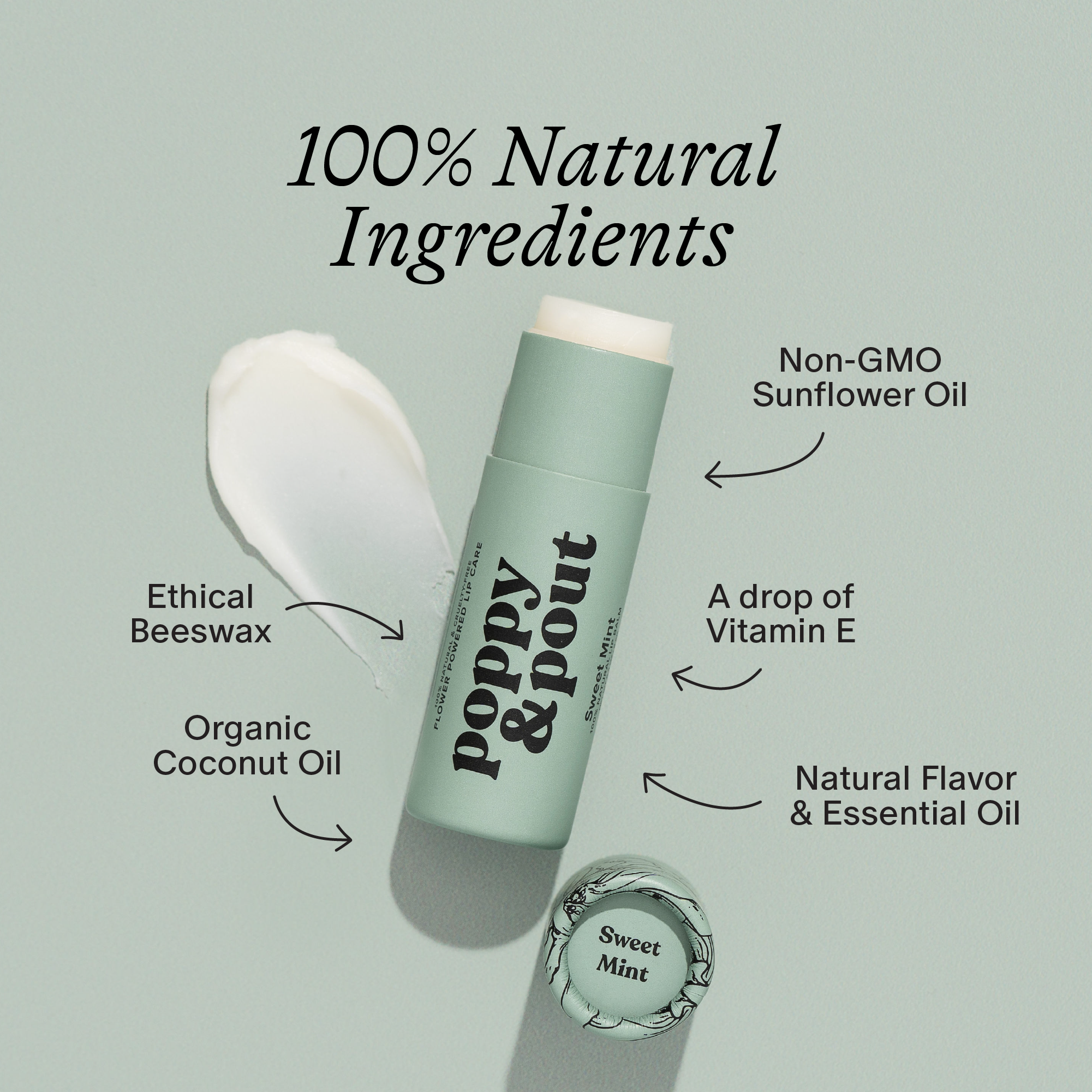 Poppy & Pout Lip Balm in Sweet Mint