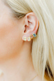 Screwback Stud Earrings - Whitney Aqua Dream