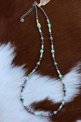 Palomino, Pink Conch, & Baja Turquoise Necklace 19-21”