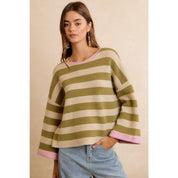 The Olive Striped Sweater