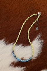 Golden Hills Turquoise & Czech Bead Necklace 14-16”