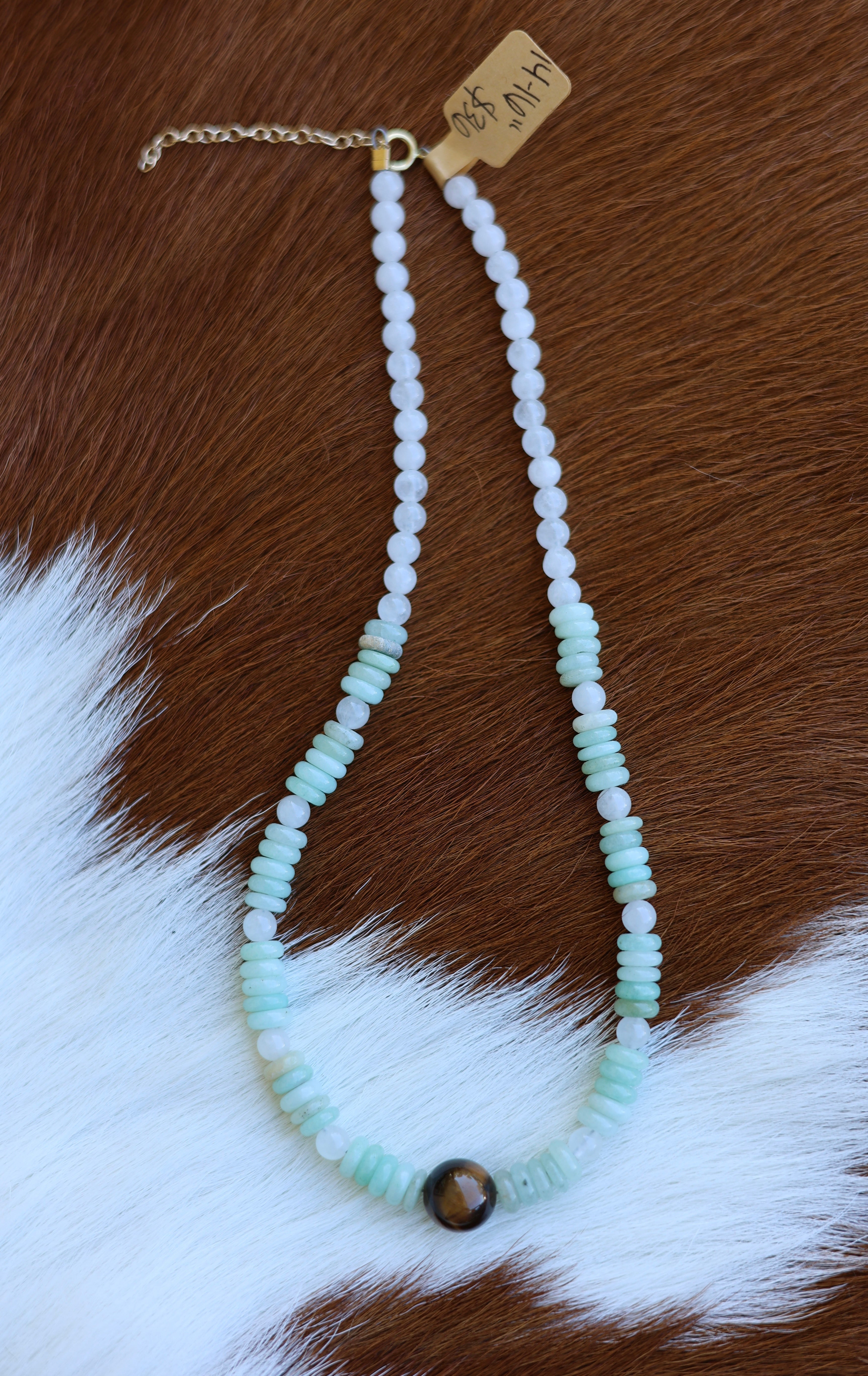 Amazonite, Quartz, & Tiger’s Eye 14-16”