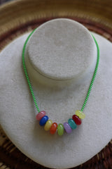 Green Box Chain & Jade Necklace 16-19”