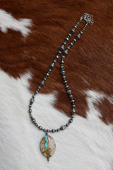 Royston Ribbon Turquoise Necklace 14-16”