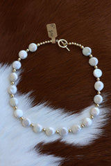 Gold Freshwater Pearl Necklace 15”
