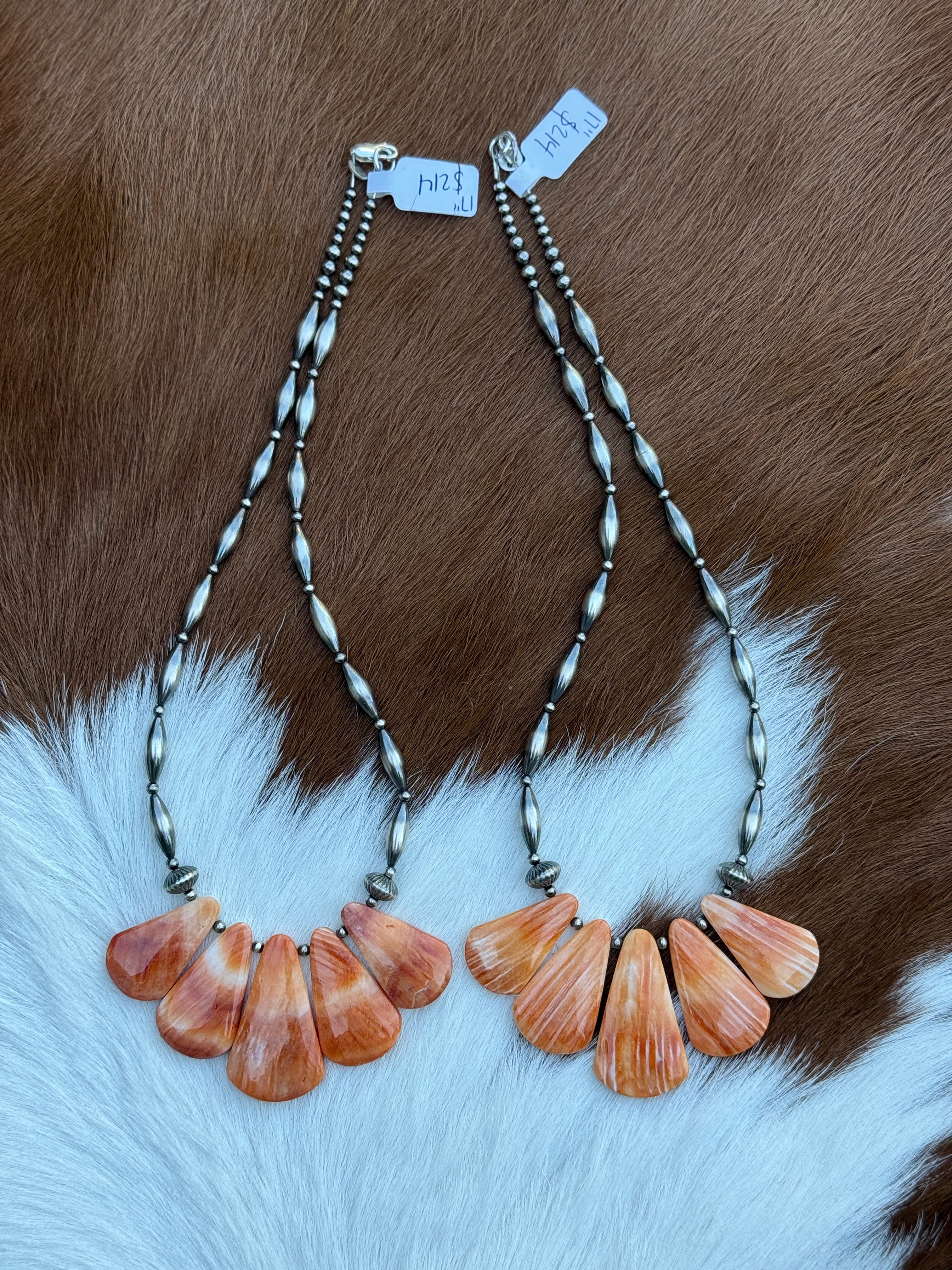 Orange Spiny Oyster Necklace 17”
