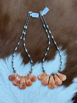 Orange Spiny Oyster Necklace 17”