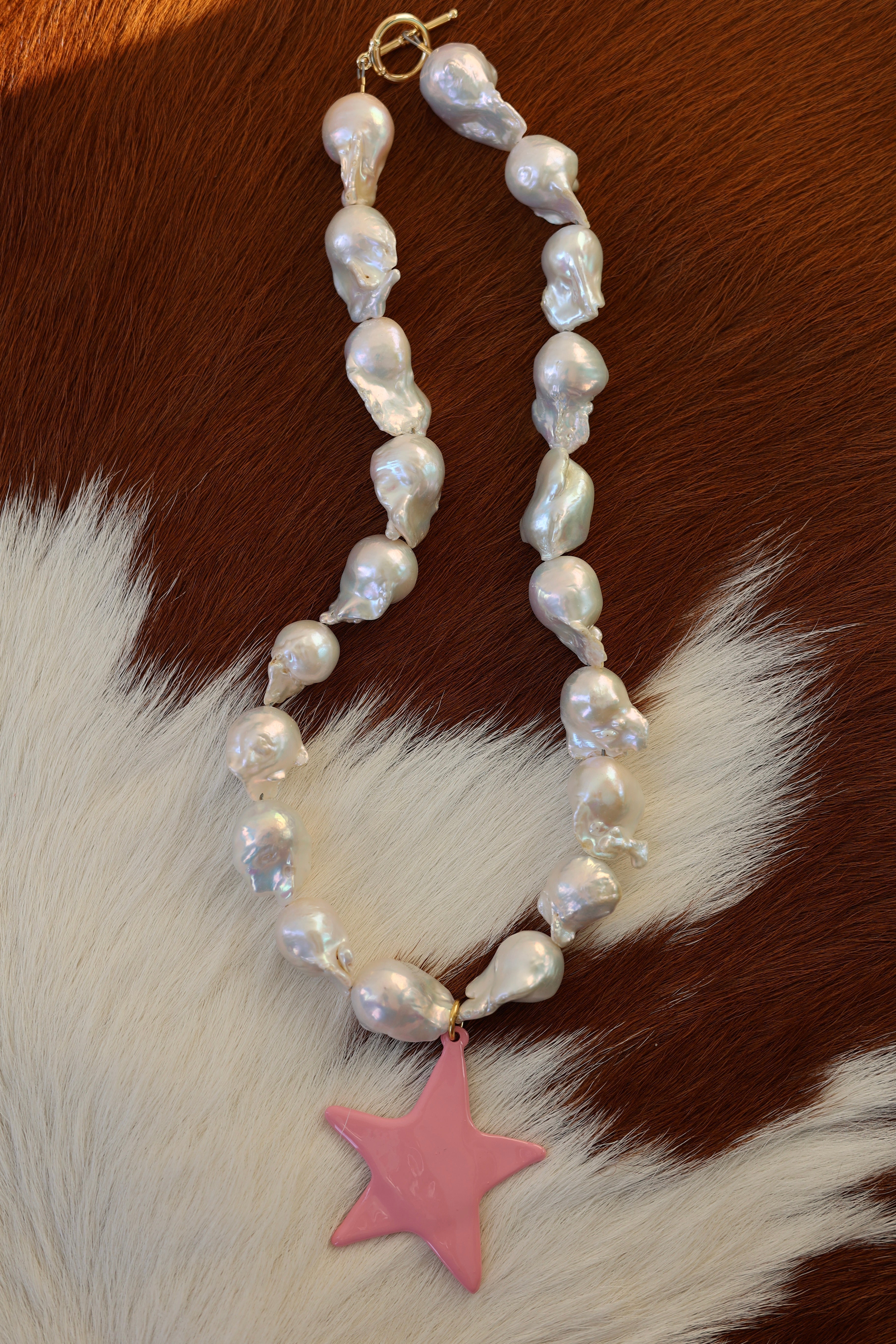 Baroque Freshwater Pearl Star Necklace 18”