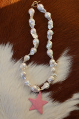 Baroque Freshwater Pearl Star Necklace 18”