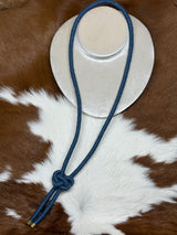 Denim Lanyard Knot Necklace