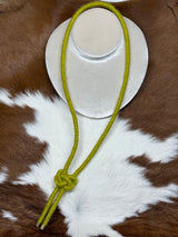 Chartreuse Lanyard Knot Necklace
