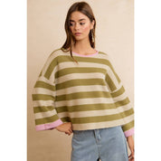 The Olive Striped Sweater