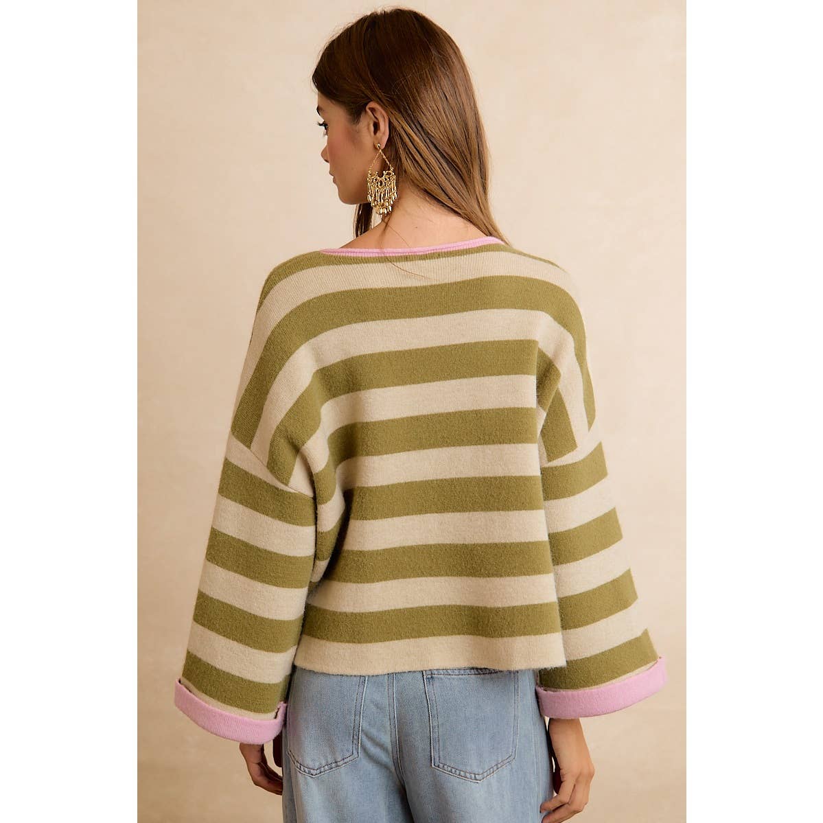 The Olive Striped Sweater